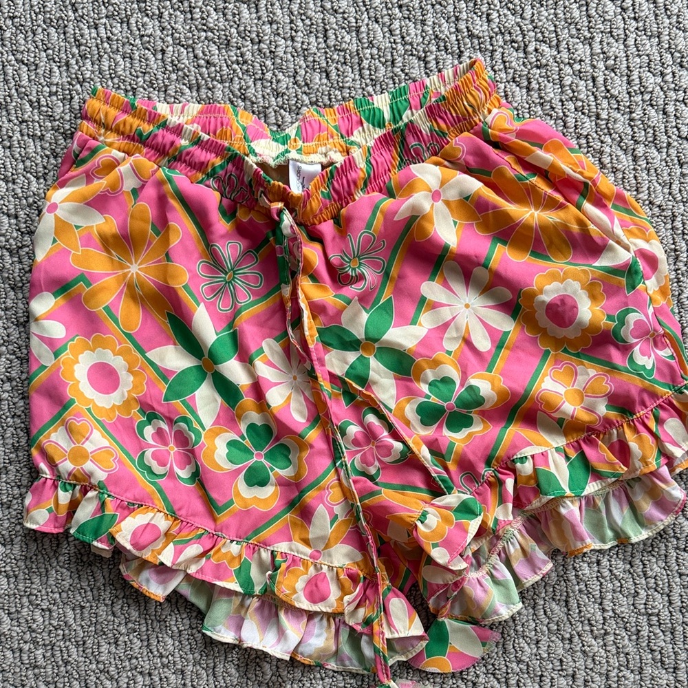 Kenny Flowers Pink Floral High Waist Shorts